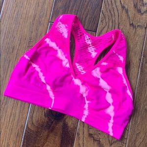 PINK tie dye sports bra